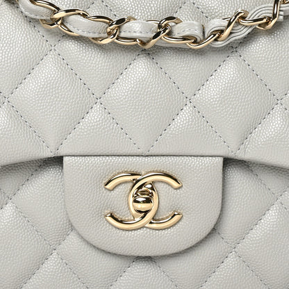 Chanel Caviar Quilted Jumbo Double Flap Grey 8 of 10