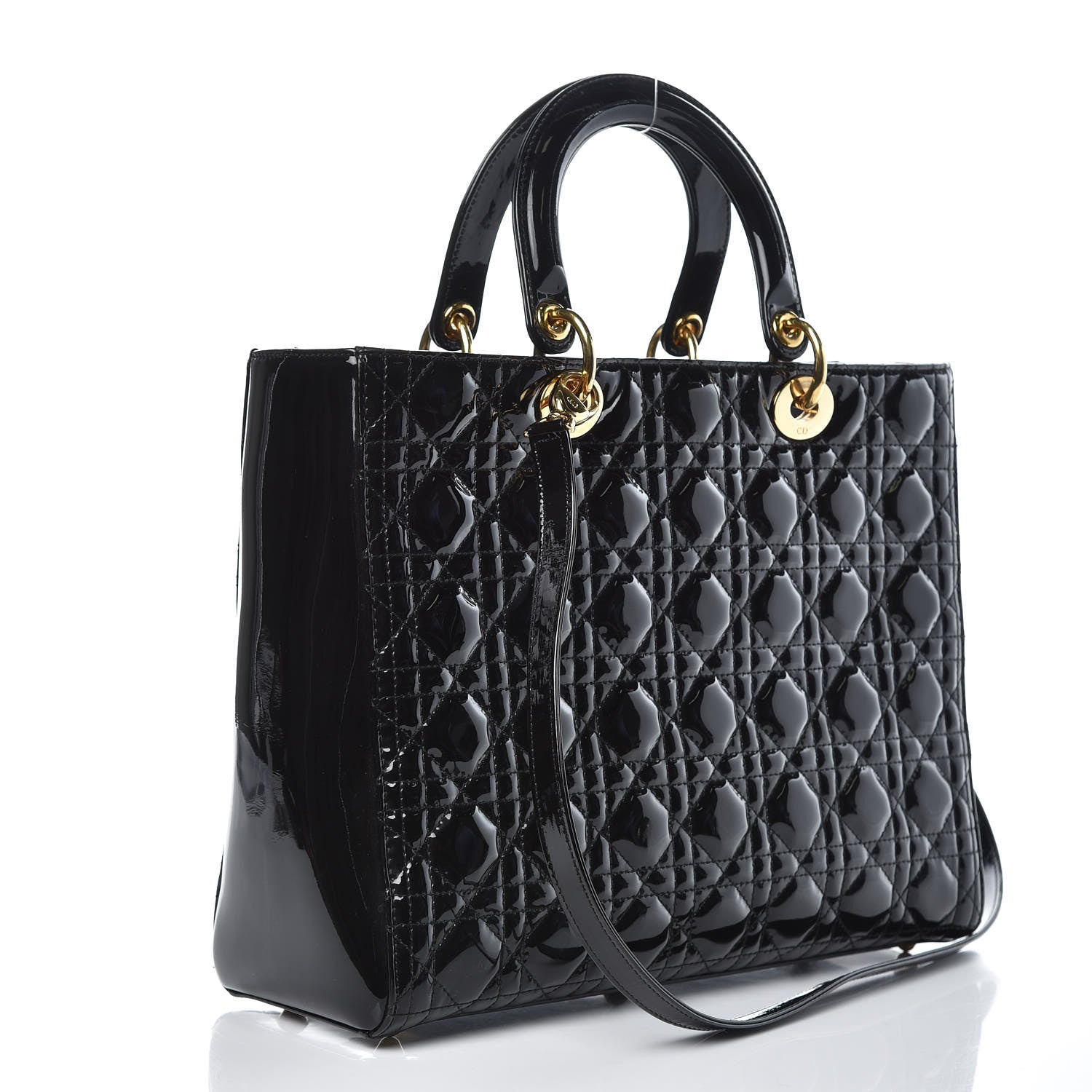 Christian Dior Patent Cannage Large Lady Dior Black 3 of 10