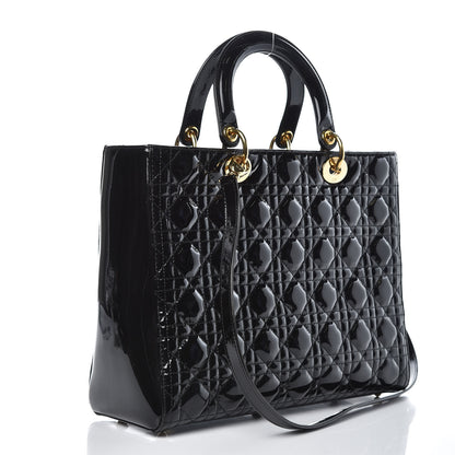 Christian Dior Patent Cannage Large Lady Dior Black 3 of 10