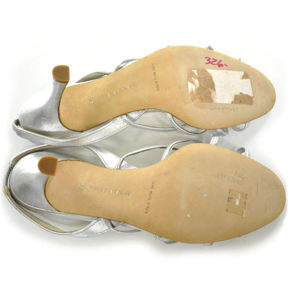 FASHIONPHILE MANOLOBLAHNIKLeatherStrappySandals38Silver 5 of 8