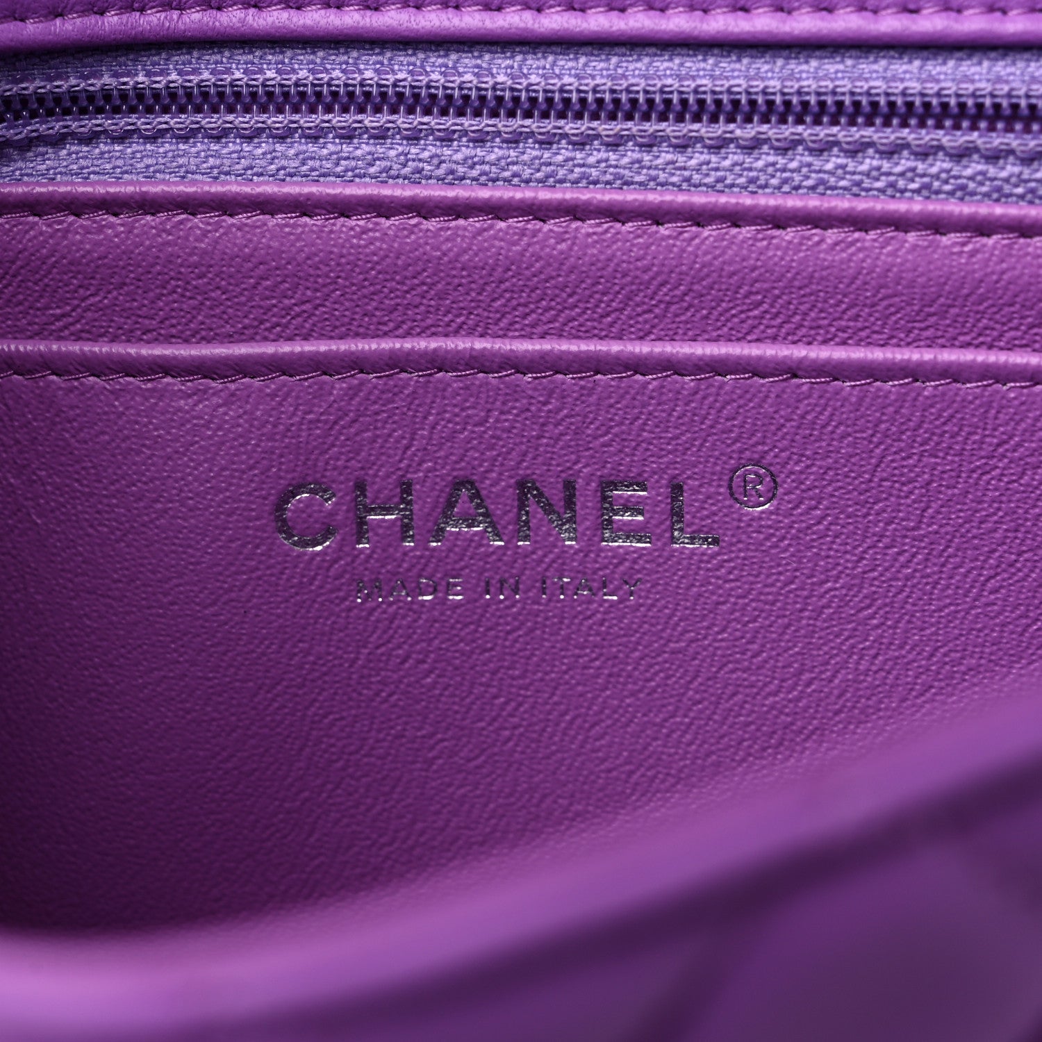 Chanel Lambskin Quilted Mini Rectangular Flap Purple 6 of 9