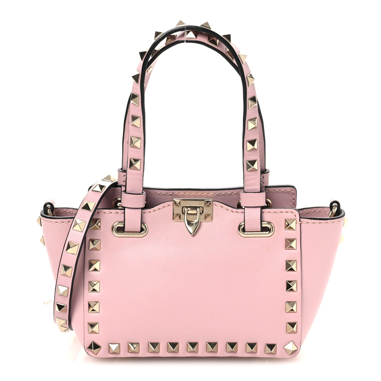 Vitello Mini Rockstud Tote Water Rose