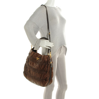 Prada Nappa Gaufre Hobo Noce 2 of 8