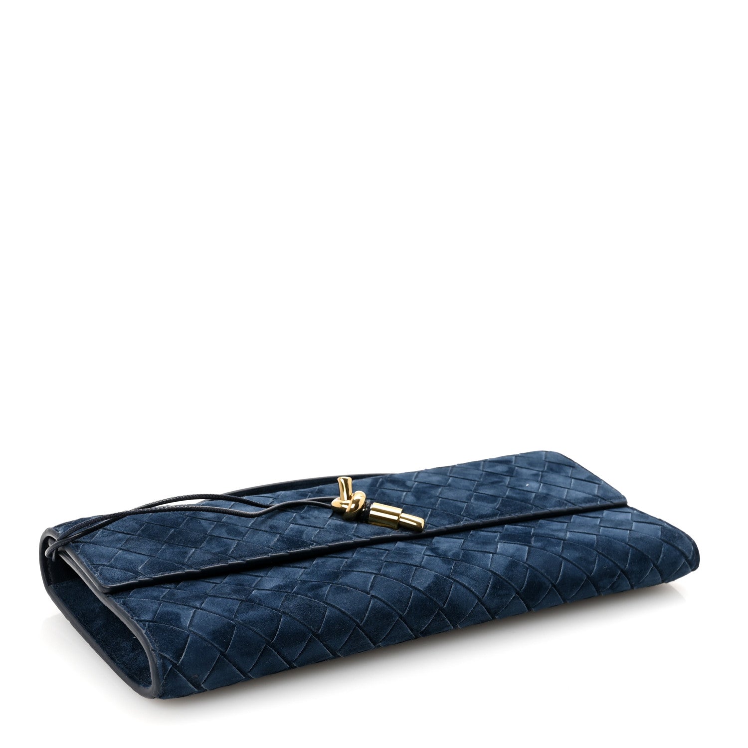 Bottega Veneta Suede Intrecciato Long Andiamo Top Handle Clutch Nocturnal 4 of 6