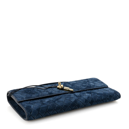 Bottega Veneta Suede Intrecciato Long Andiamo Top Handle Clutch Nocturnal 4 of 6
