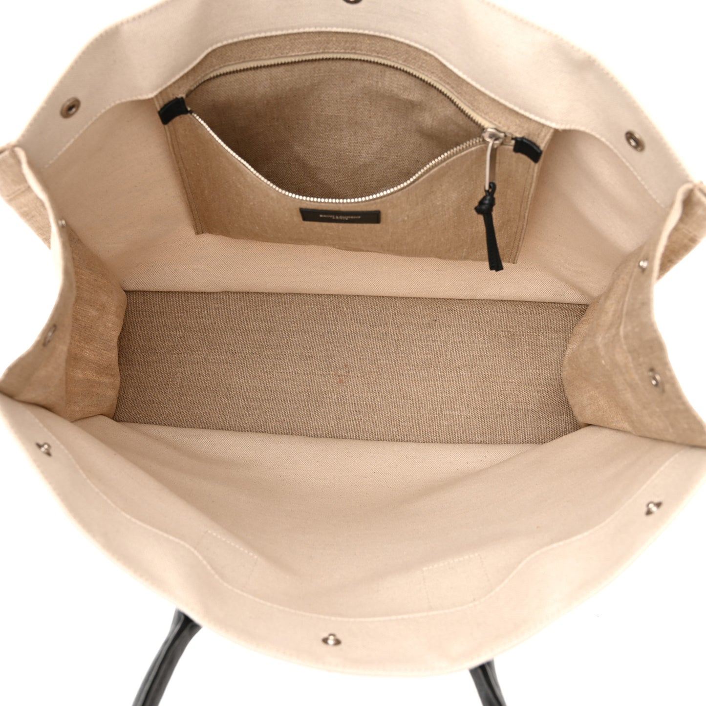 Linen Calfskin Rive Gauche Tote Optic White