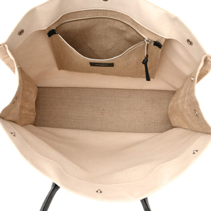 Saint Laurent Linen Calfskin Rive Gauche Tote Optic White 5 of 18