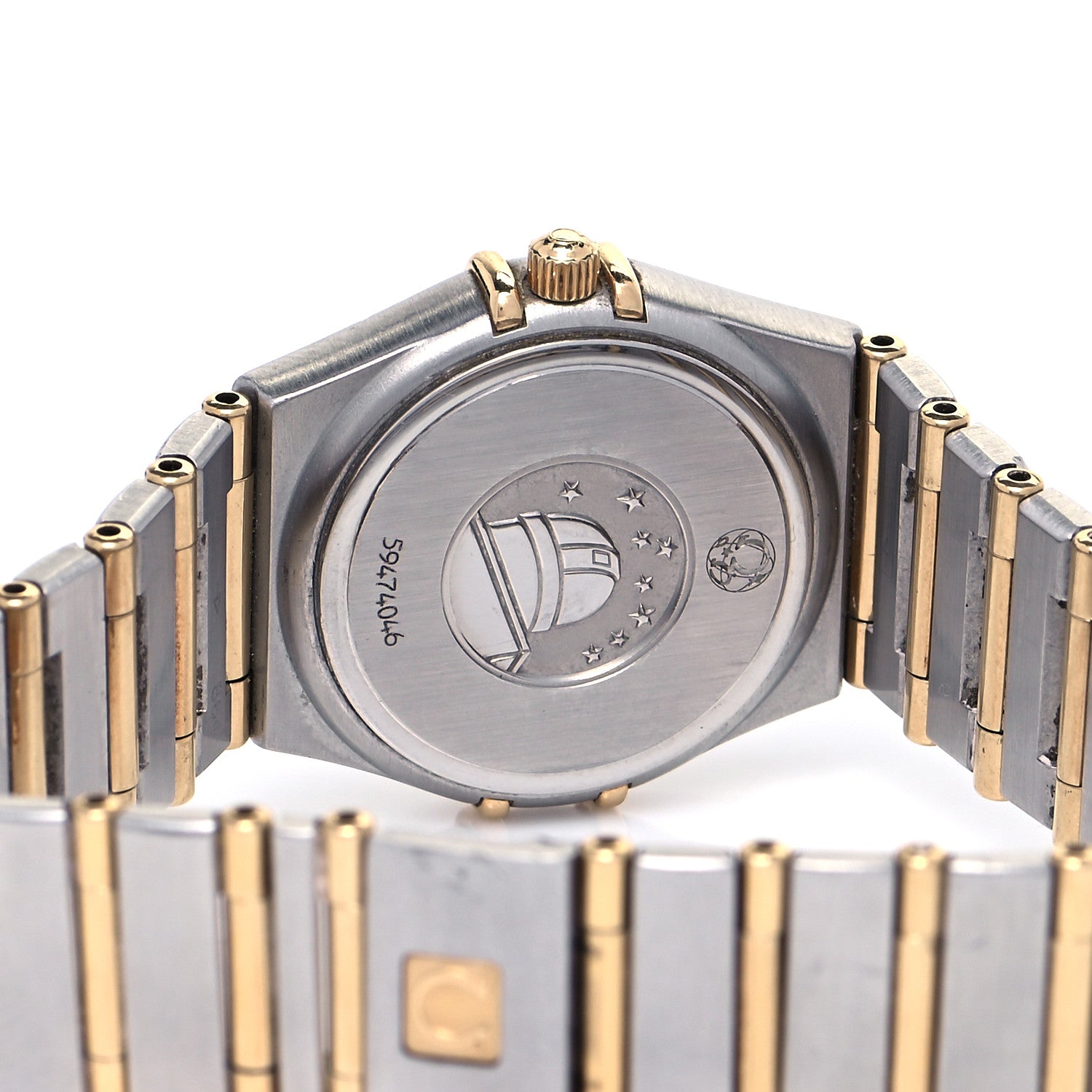 Omega Stainless Steel 18K Yellow Gold Diamond Mother of Pearl 25mm Constellation Manhattan Quartz Watch 1272.75.00 5 of 5