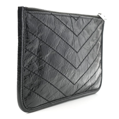 Saint Laurent Crinkled Calfskin Matelasse Monogram Niki Bill Pouch Black 3 of 7