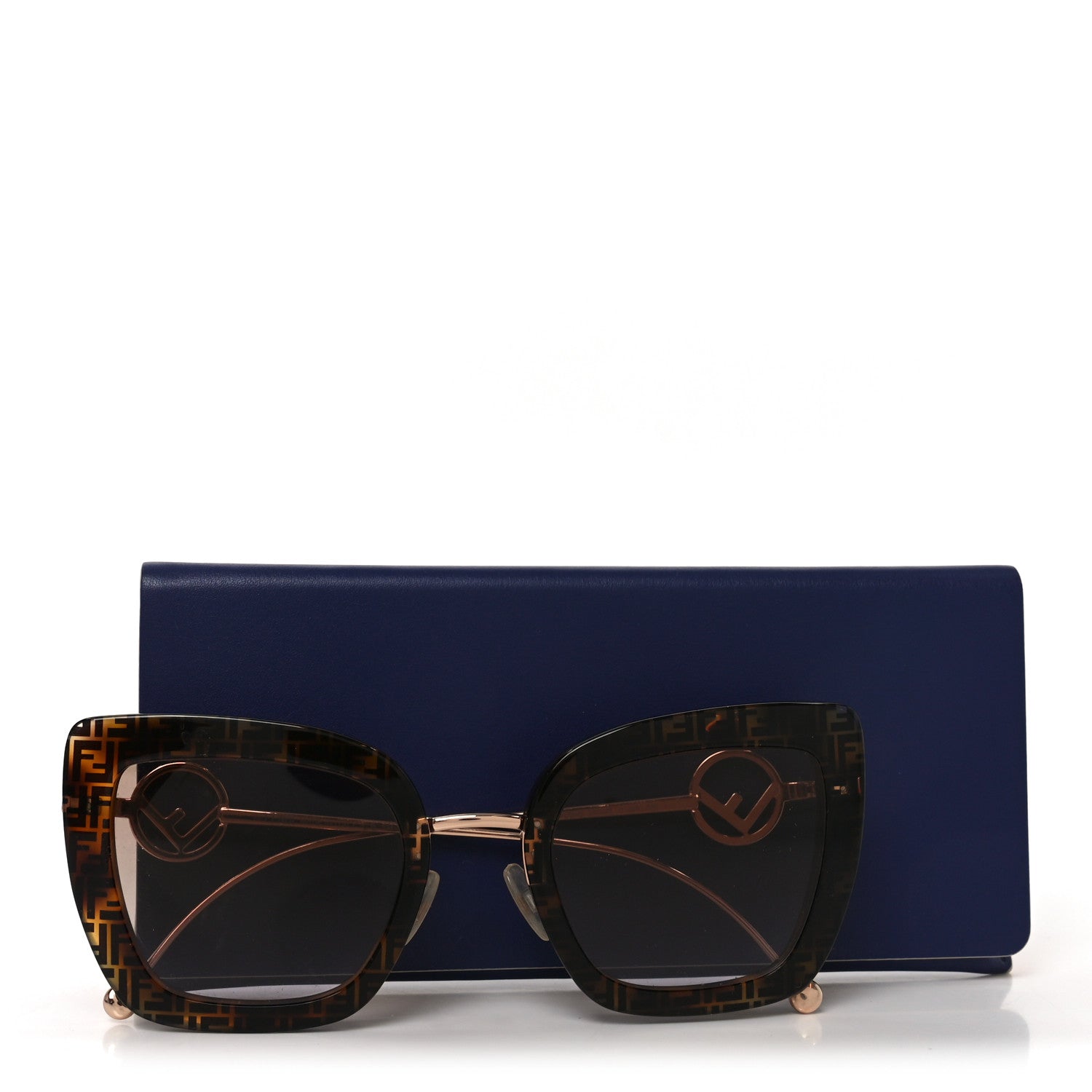 Fendi Acetate Metal F is Fendi FF Square Cat Eye Sunglasses FF 0408/S Havana 7 of 7