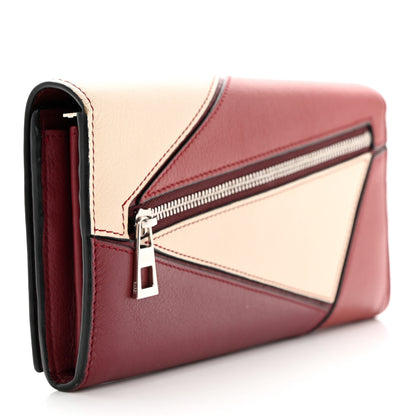 Loewe Calfskin Puzzle Continental Wallet Wine Garnet 3 of 13