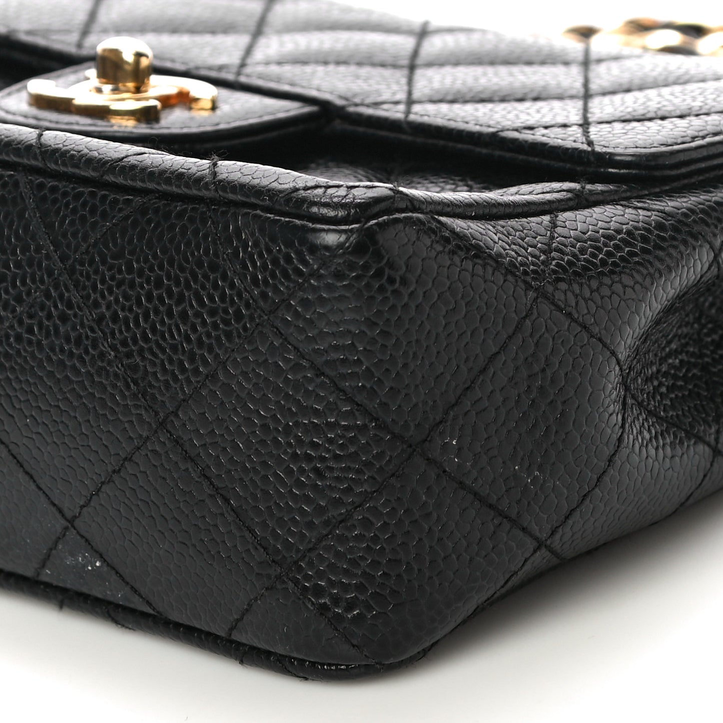 Caviar Quilted Mini Square Flap Black