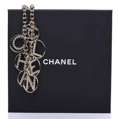 Chanel Metal Strass Crystal Logo Necklace Gold 7 of 7