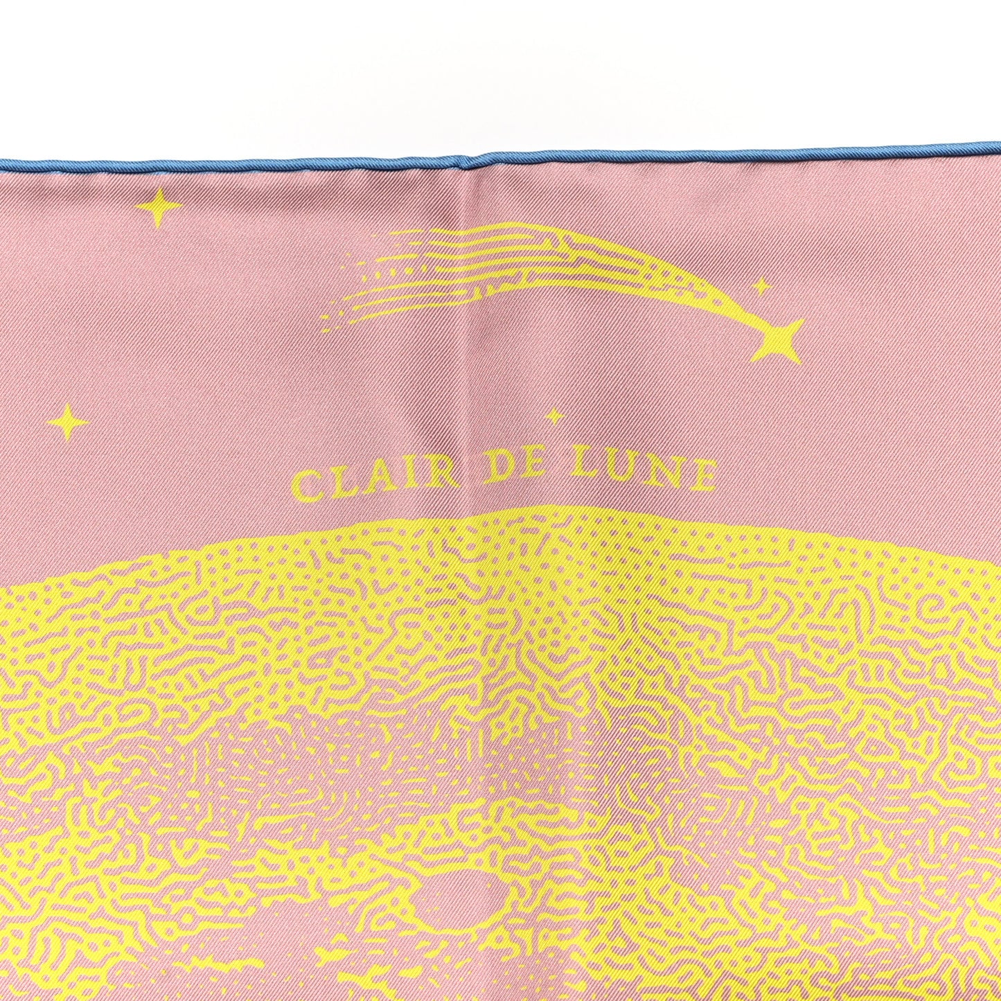 Silk Double Face Clair De Lune Scarf 90 Vieux Rose Jaune