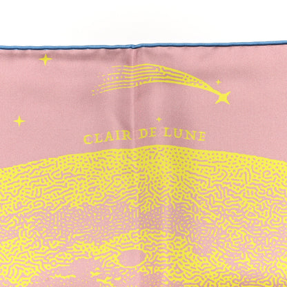 Hermes Silk Double Face Clair De Lune Scarf 90 Vieux Rose Jaune 8 of 10