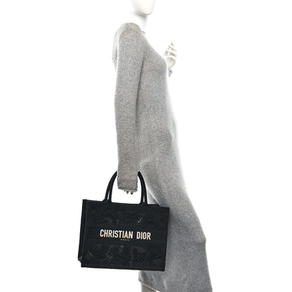 Christian Dior Embroidered 3D Macrame D-Lace Butterfly Medium Book Tote Black Multicolor 2 of 10