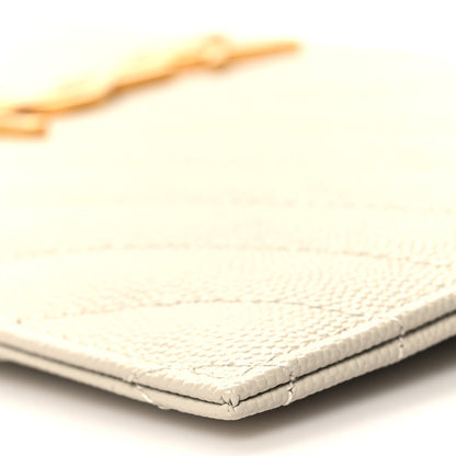 Saint Laurent Grain De Poudre Chevron Monogram Bill Pouch Crema Soft 10 of 11