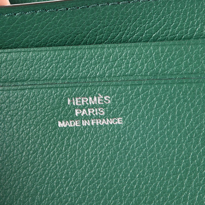 Hermes Evercolor Citizen Twill Card Case Vert Vertigo Orange Ciel 5 of 8