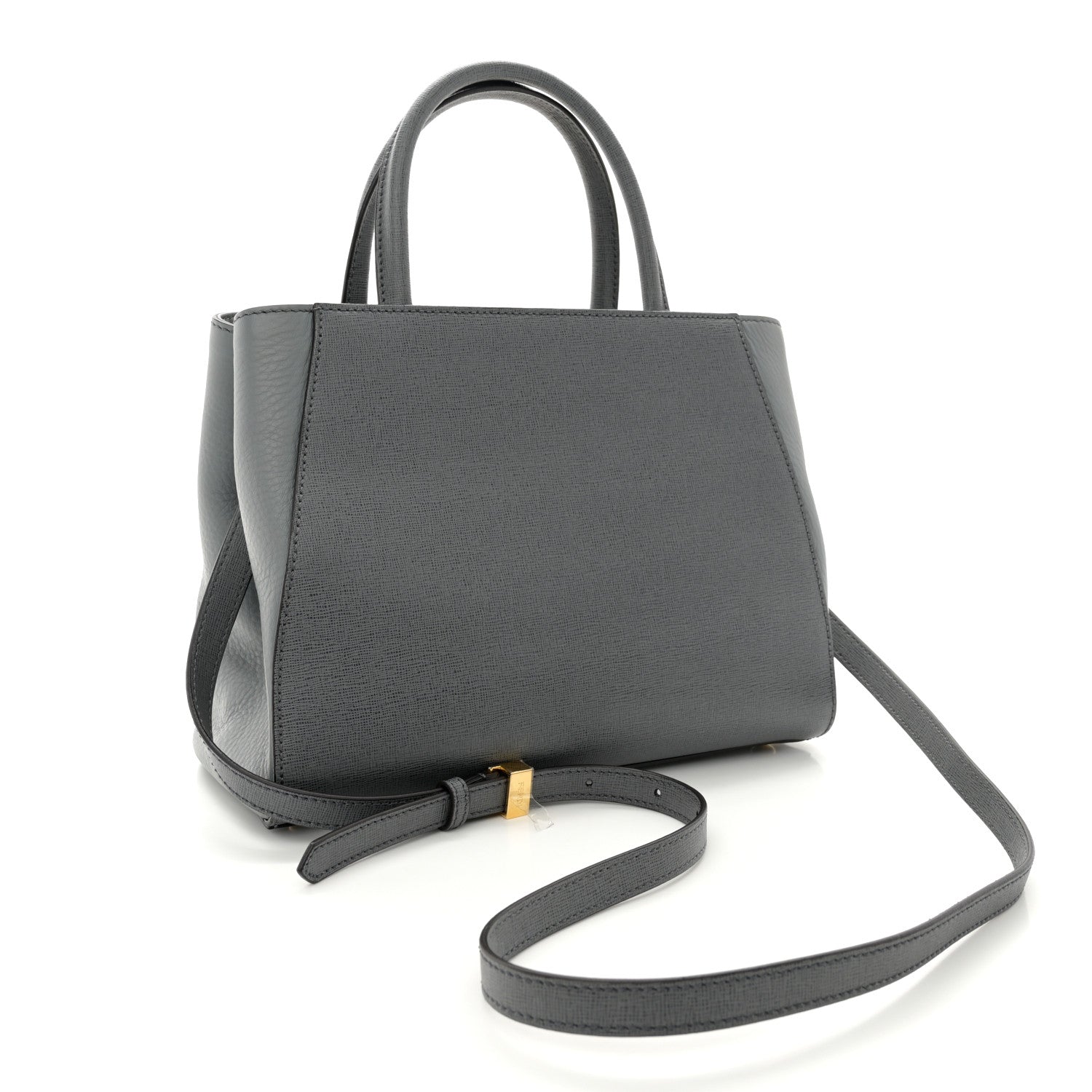 Fendi Vitello Elite Petite 2Jours Tote Grigio Grigio Chiaro 3 of 10