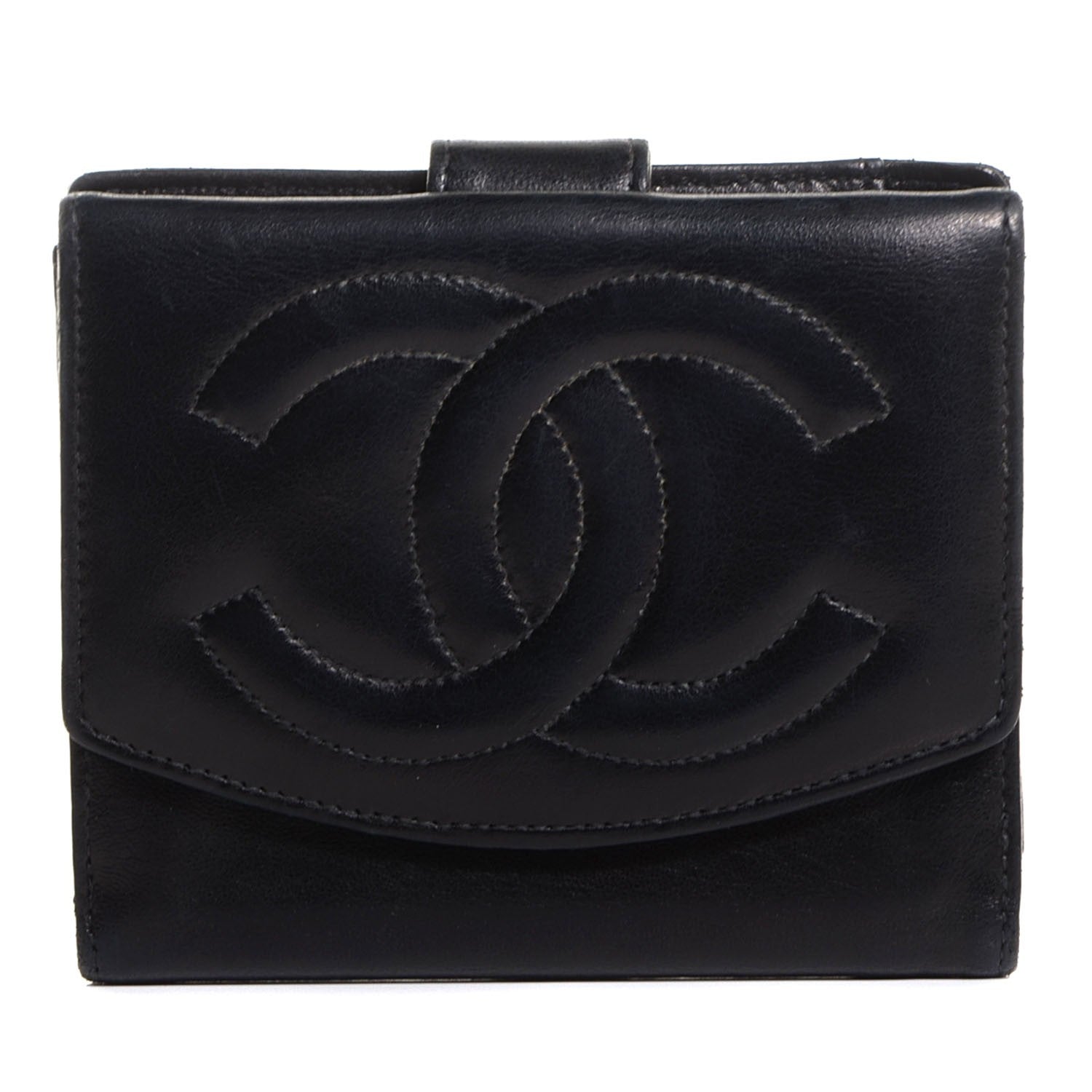 Chanel Lambskin CC French Wallet Black 1 of 8