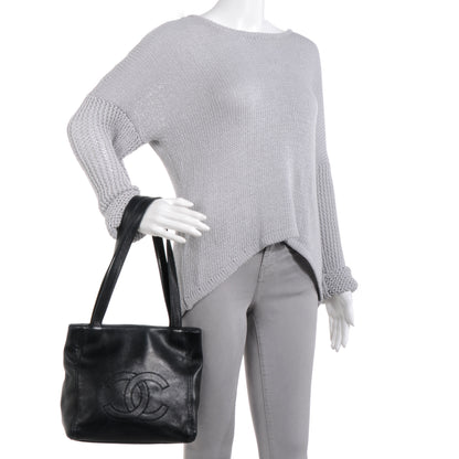 Chanel Lambskin Small CC Stitched Tote Black 2 of 7