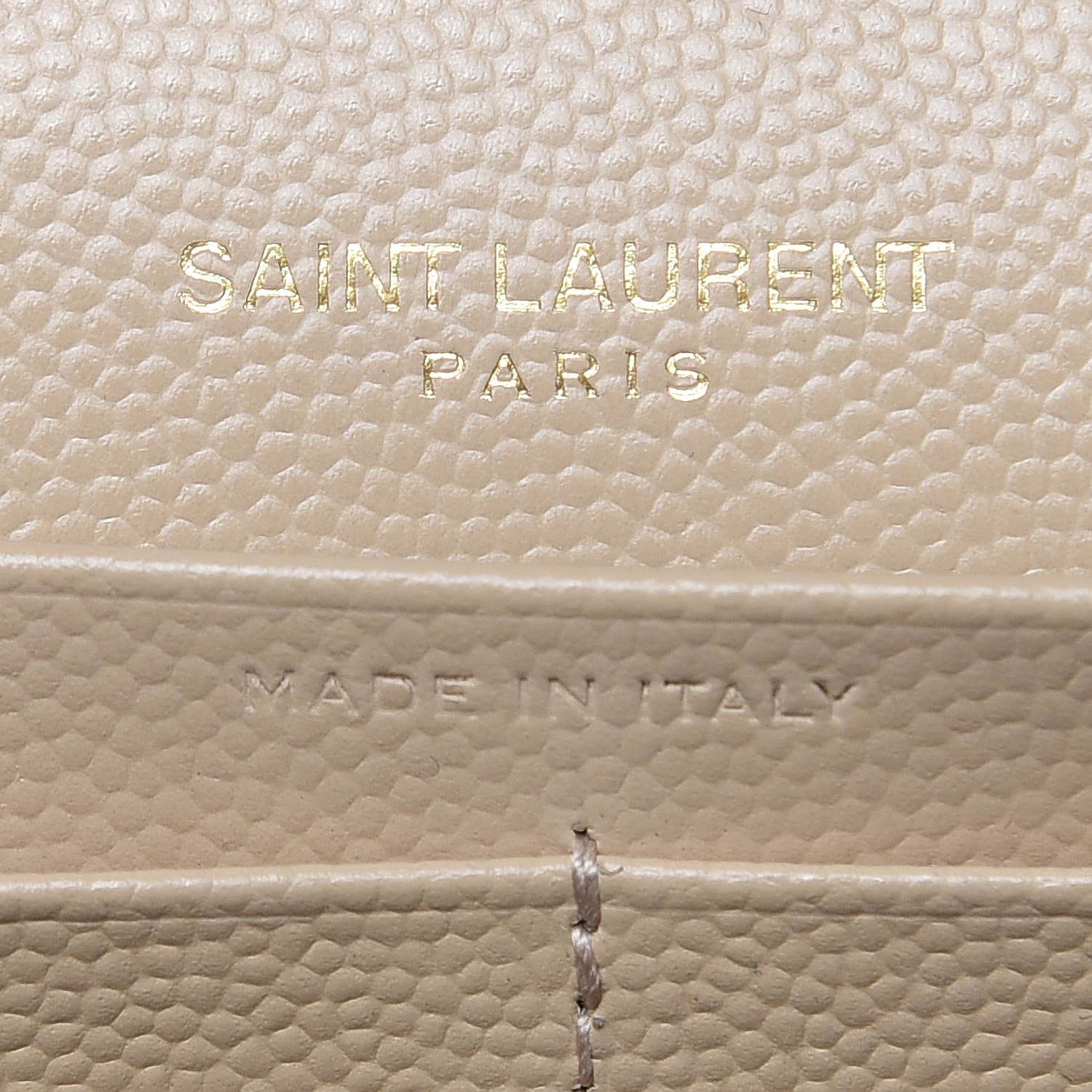 Saint Laurent Grain De Poudre Matelasse Chevron Monogram Chain Wallet Nude Powder 6 of 8
