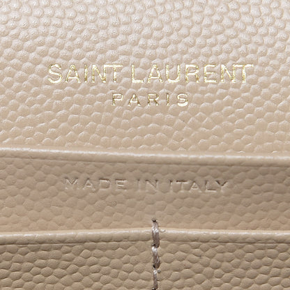 Saint Laurent Grain De Poudre Matelasse Chevron Monogram Chain Wallet Nude Powder 6 of 8