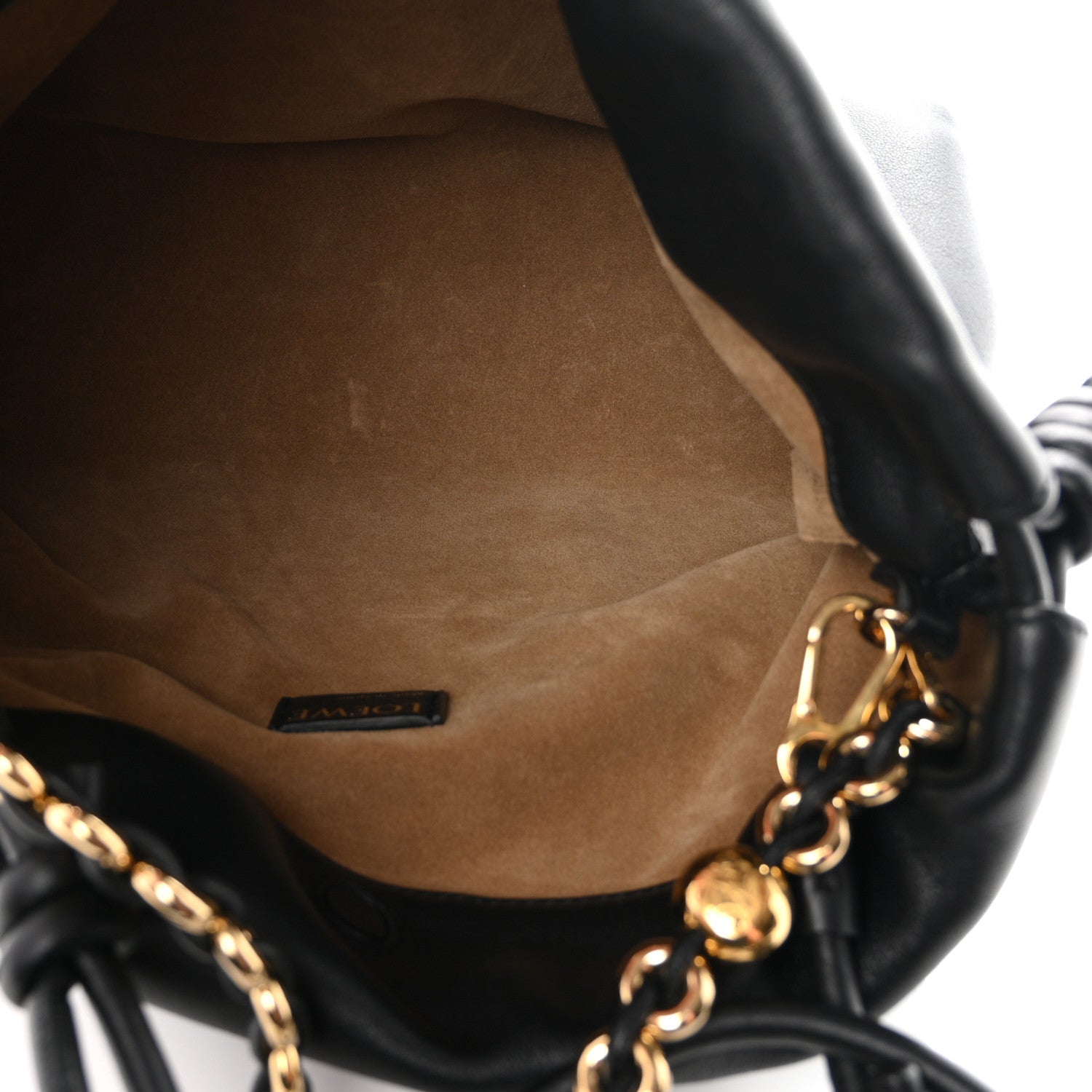Loewe Mellow Nappa Medium Donut Chain Flamenco Knot Clutch Black 5 of 10