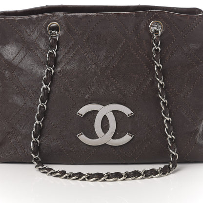 Chanel Calfskin Small Diamond Stitch Tote Brown 23 of 23