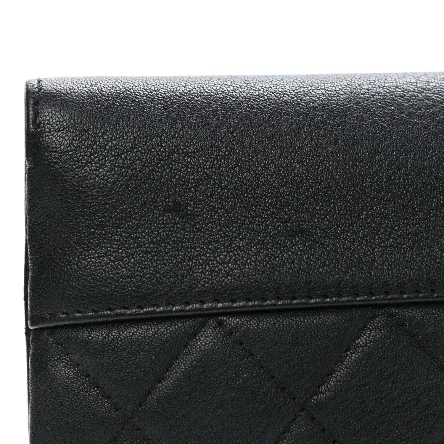 Chanel Goatskin Quilted CC Box Pouch Black 9 of 12
