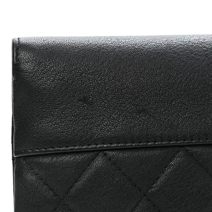 Chanel Goatskin Quilted CC Box Pouch Black 9 of 12