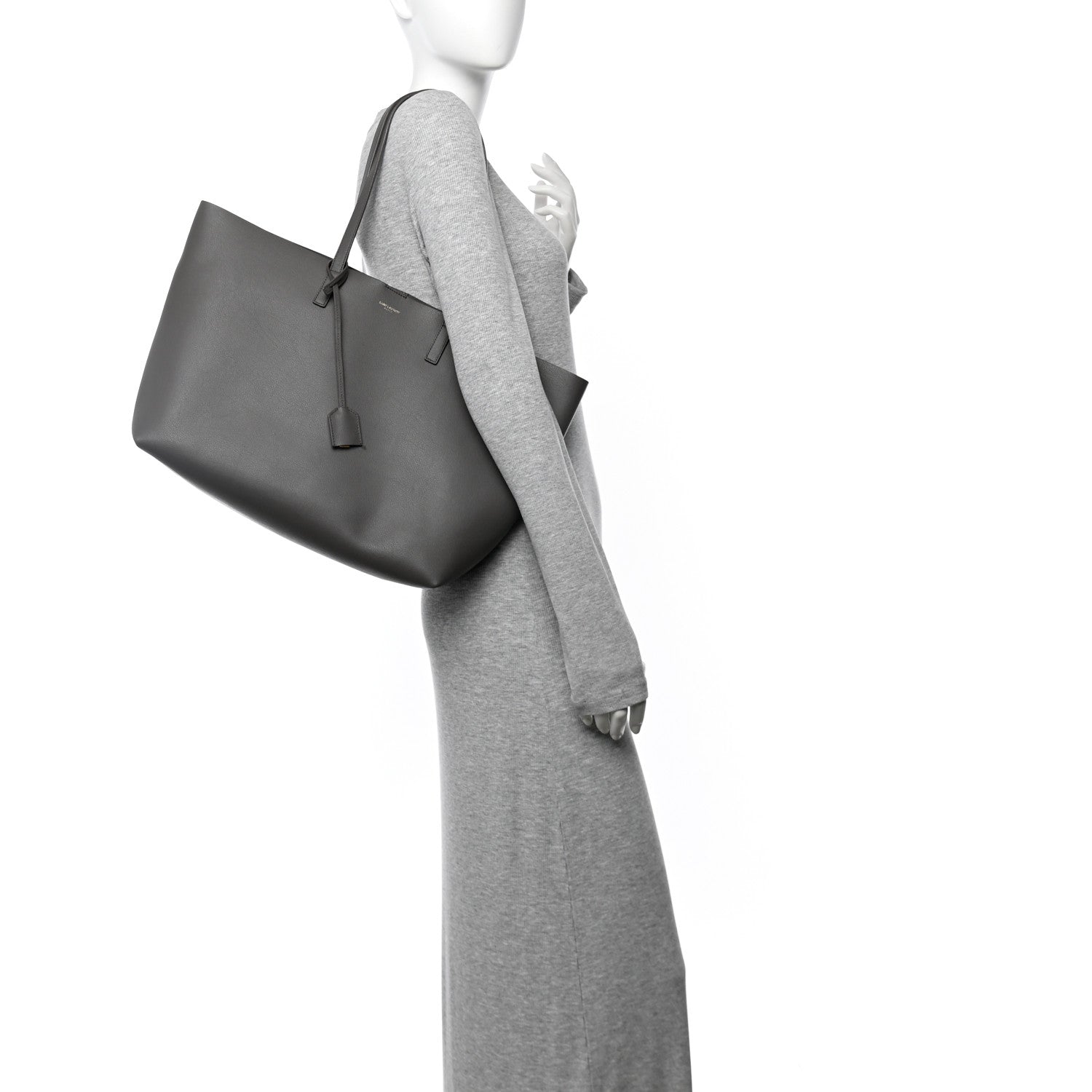Saint Laurent Calfskin Large Shopping Tote Kaki Militaire 2 of 12