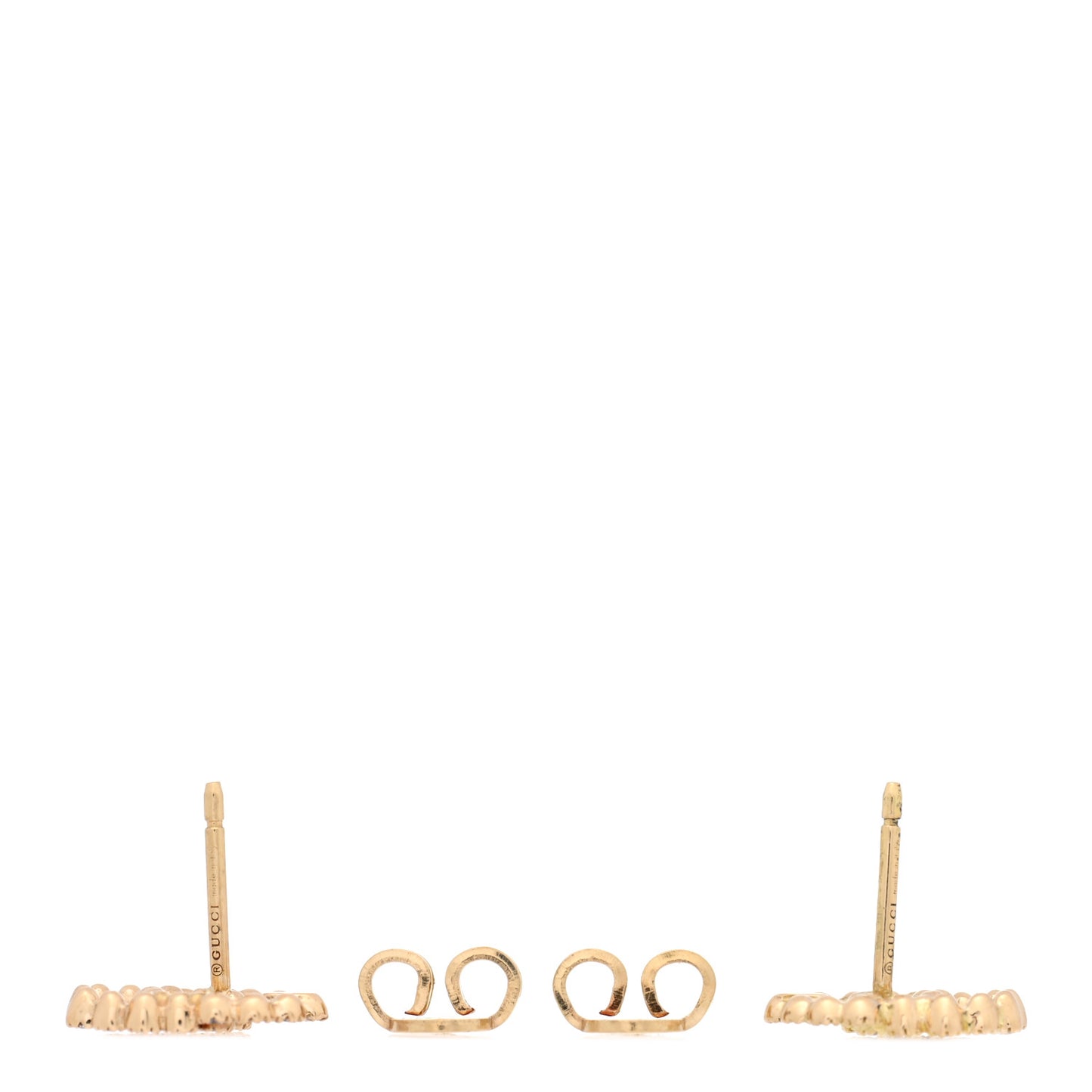 18K Yellow Gold Diamond Running G Earrings