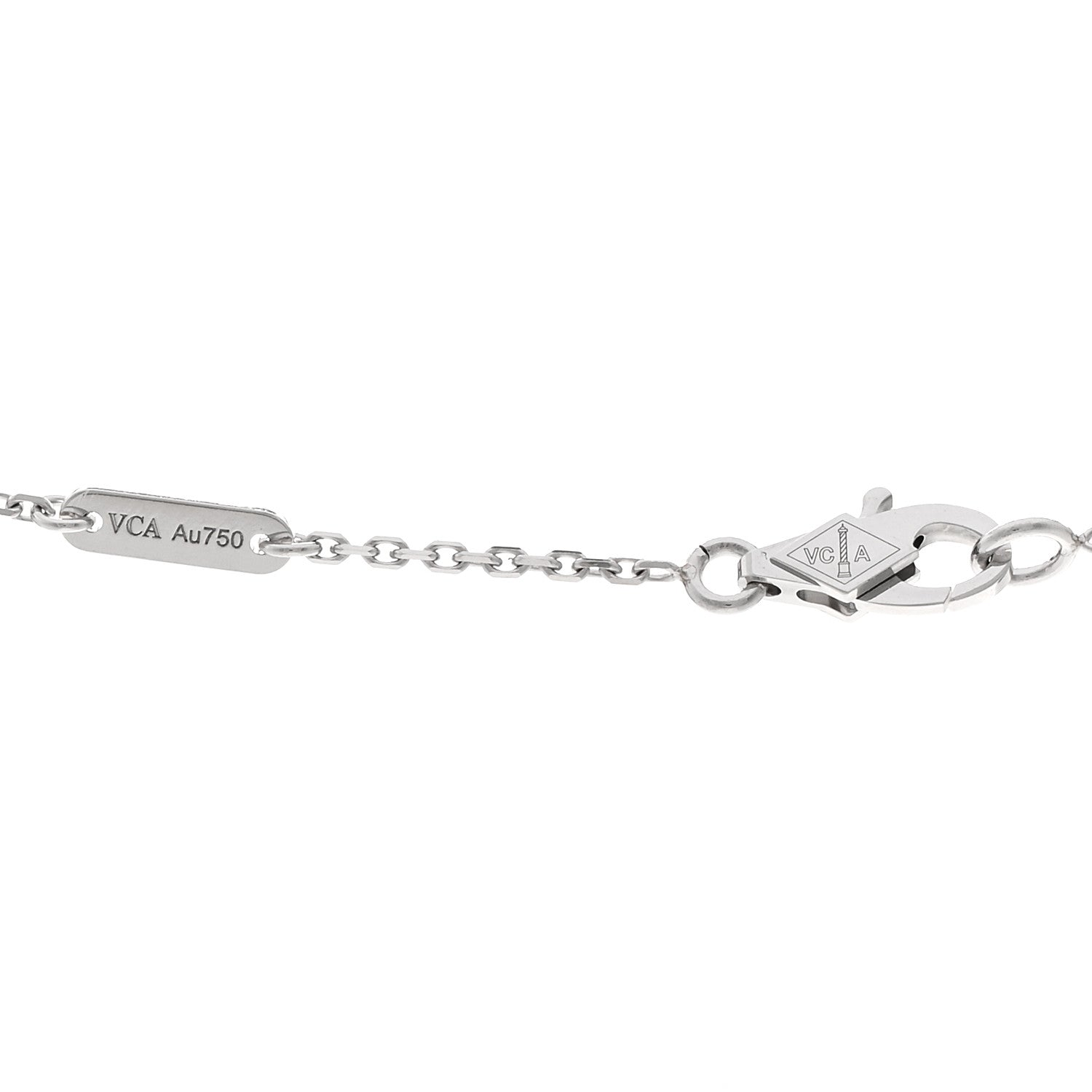 Van Cleef & Arpels 18K White Gold Diamond Sweet Alhambra Pendant Necklace 4 of 6