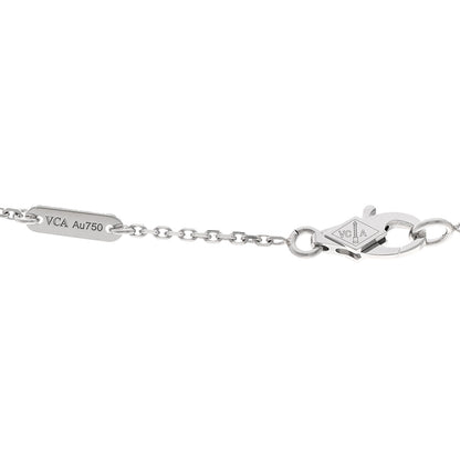 Van Cleef & Arpels 18K White Gold Diamond Sweet Alhambra Pendant Necklace 4 of 6