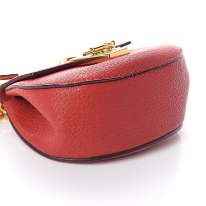 Chloe Grained Lambskin Nano Drew Shoulder Bag Plaid Red 7 of 8