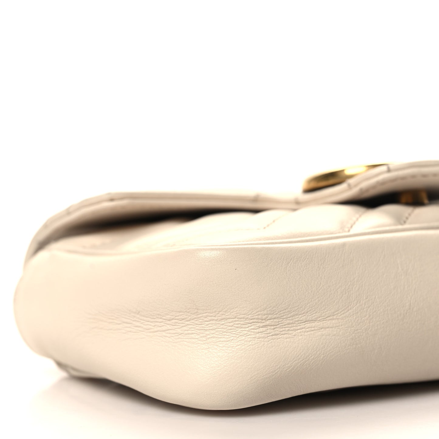 Calfskin Matelasse Super Mini GG Marmont Shoulder Bag White