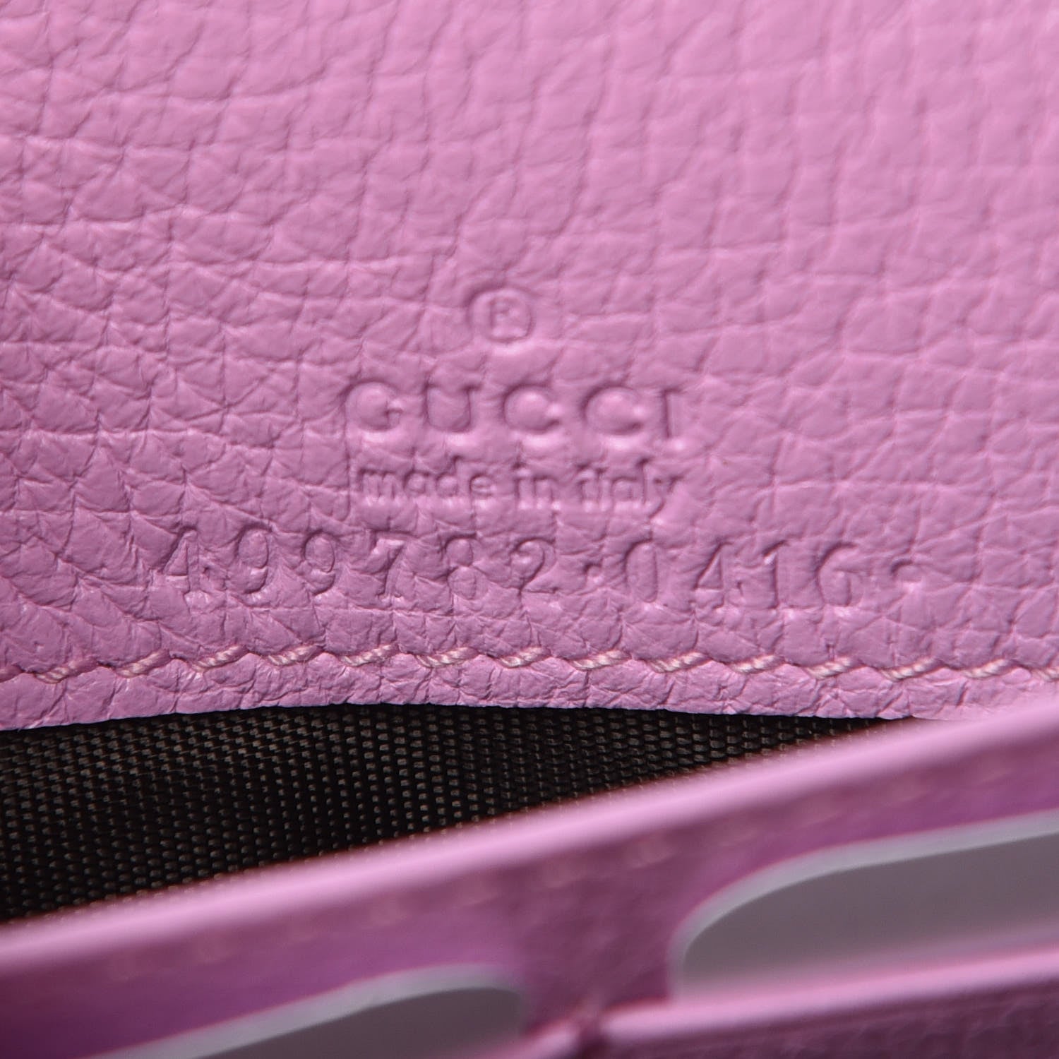 Gucci Calfskin Marquise Crystals Mini GG Chain Wallet Malva 6 of 7