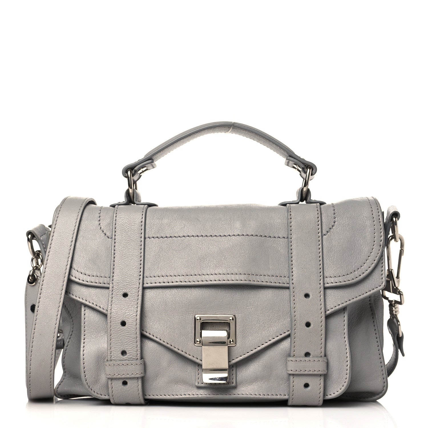 Proenza Schouler Lambskin Tiny PS1 Satchel Fog 1 of 8