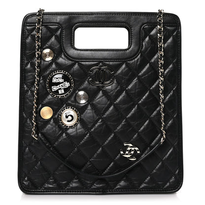 Chanel Aged Calfskin Small Charms Shopping Bag Black 1 of 10