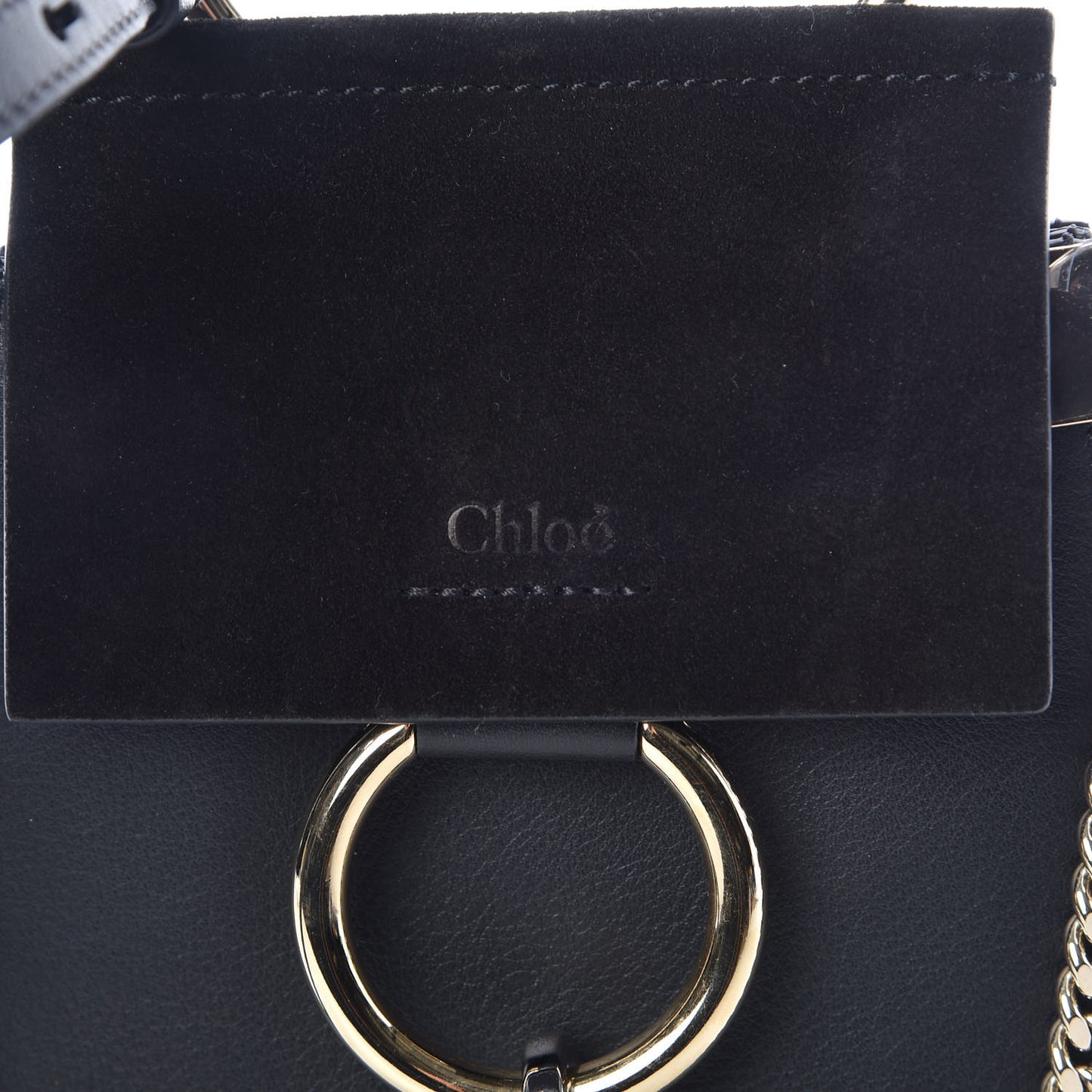 Suede Calfskin Mini Faye Bracelet Bag Black