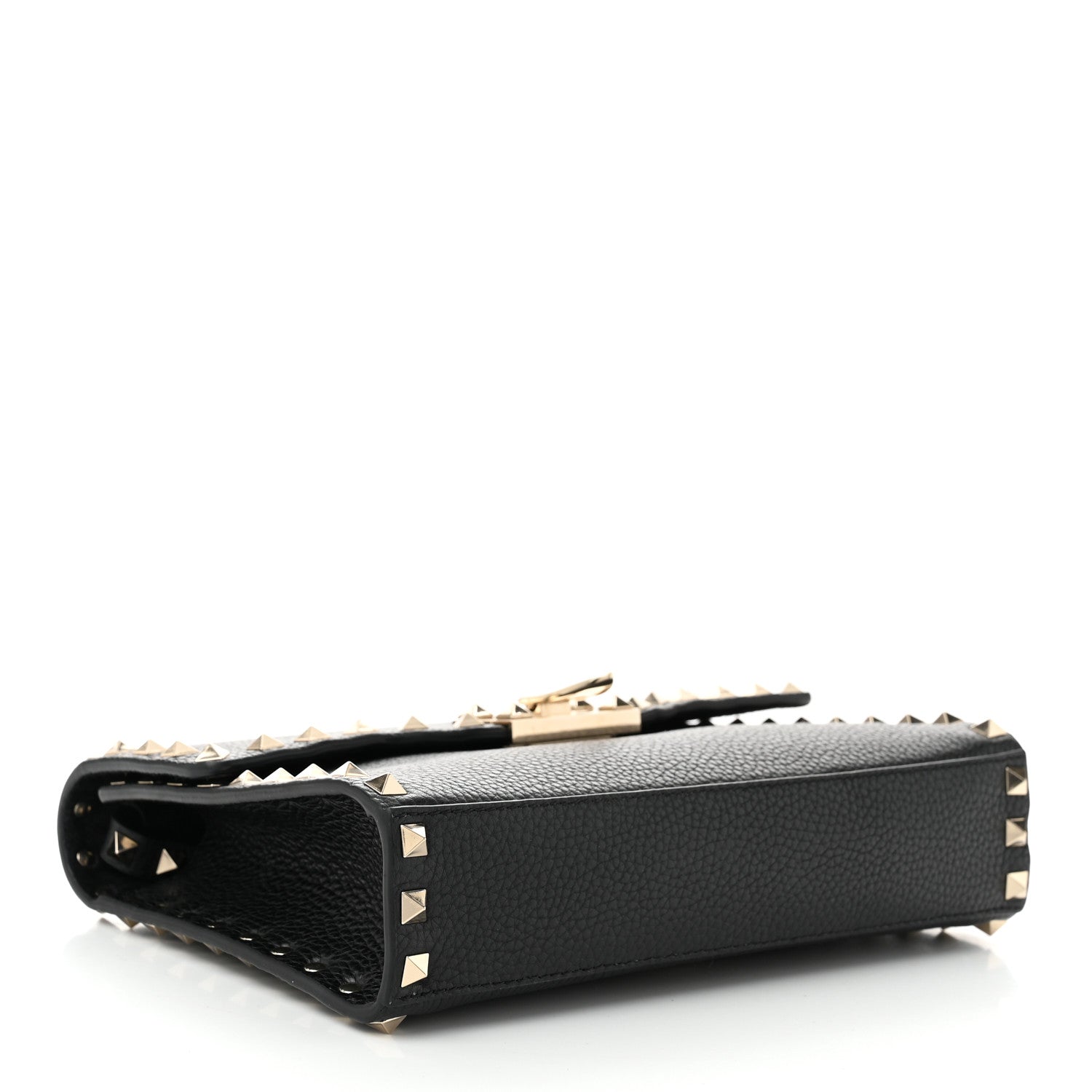 Valentino Garavani Pebbled Calfskin Medium Rockstud Flip Lock Crossbody Bag Black 4 of 10