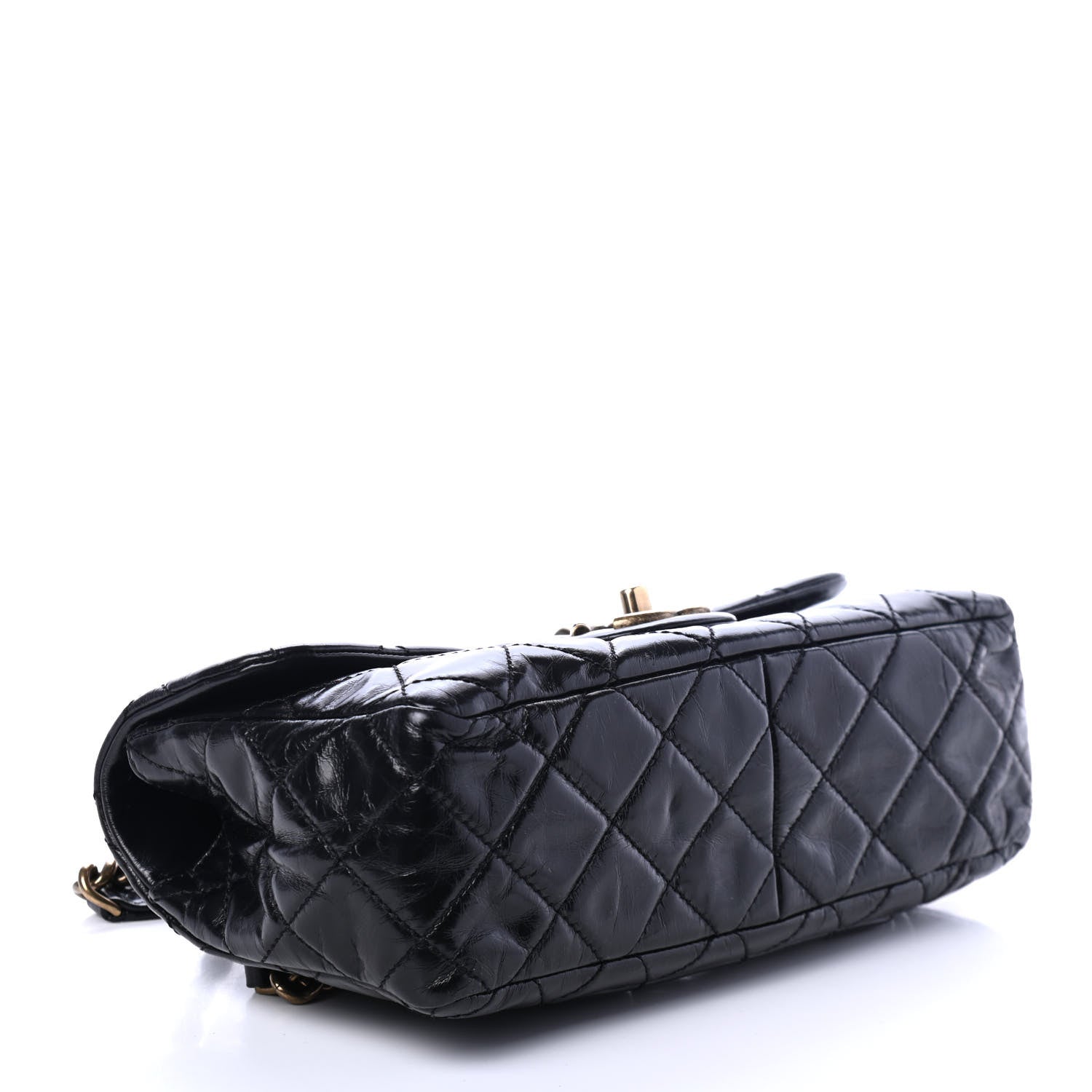 Chanel Glazed Calfskin Quilted Small Castle Rock Flap Black 3 of 4