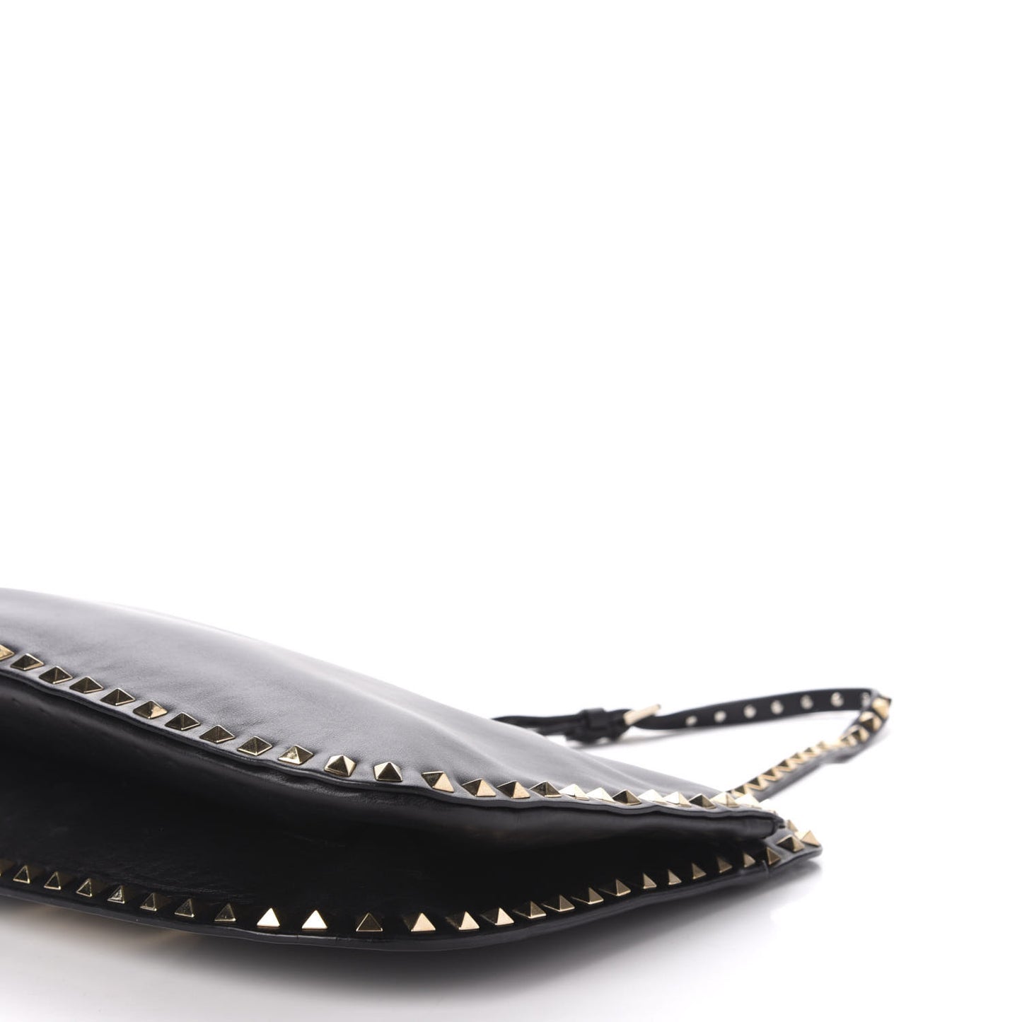 Vitello Rockstud Shoulder Satchel Black