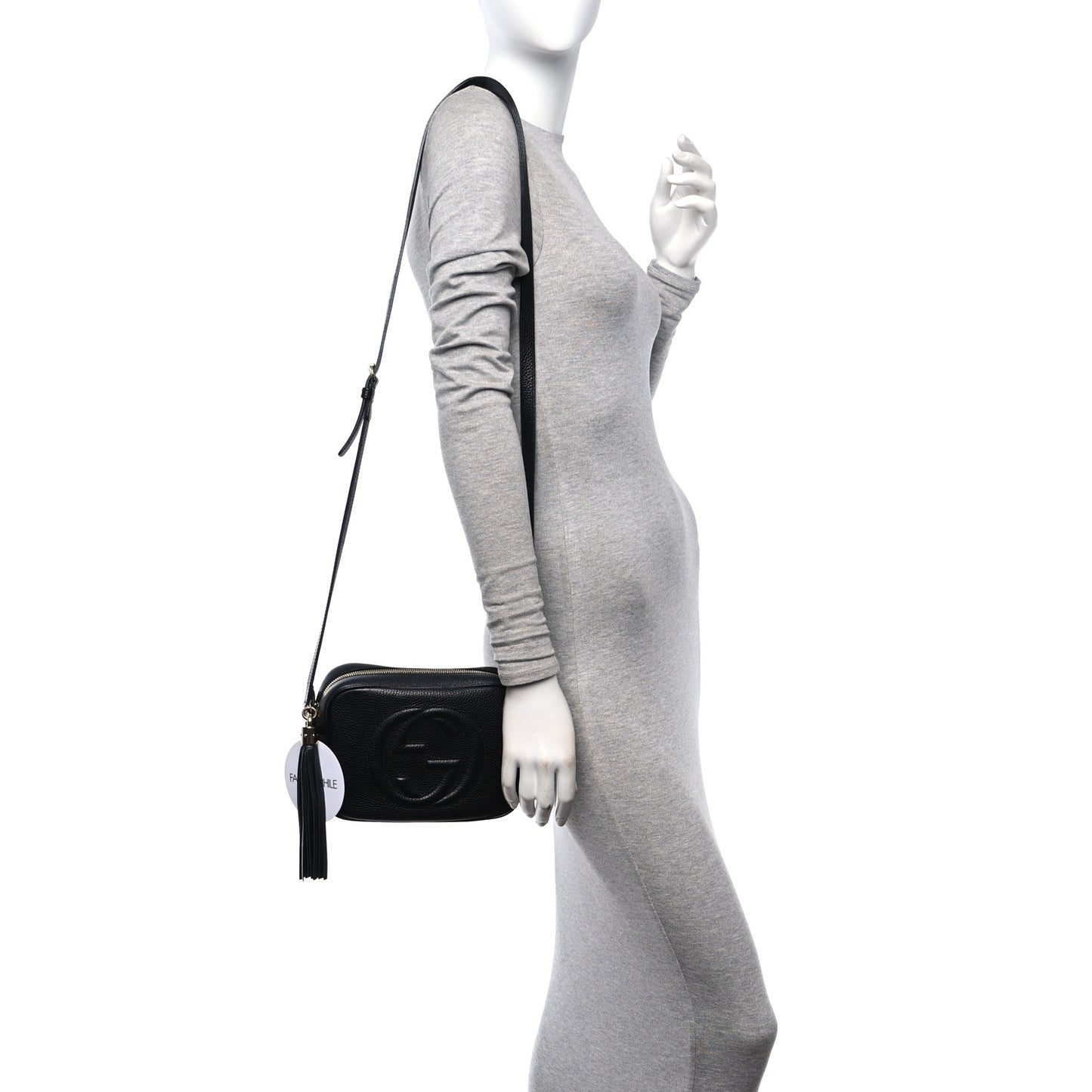 Pebbled Calfskin Small Soho Disco Bag Black