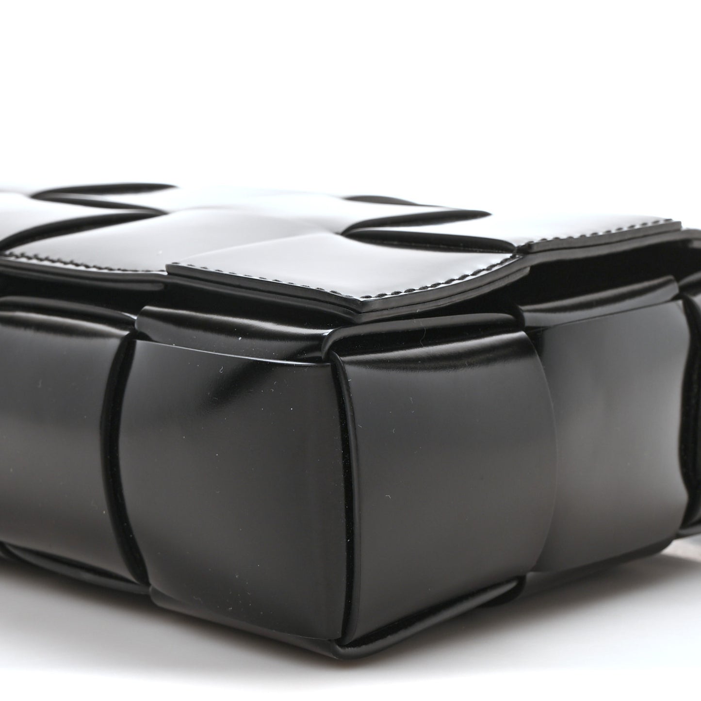 Spazzolato Intrecciato Maxi Cassette Crossbody Bag Black