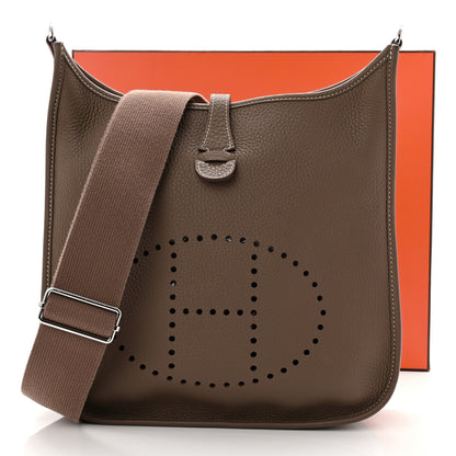 Hermes Taurillon Clemence Evelyne III PM Etoupe 11 of 11