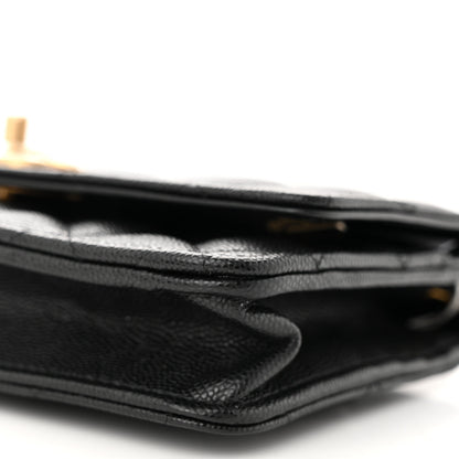 Chanel Caviar Quilted Camellia Wallet On Chain WOC Black 11 of 12