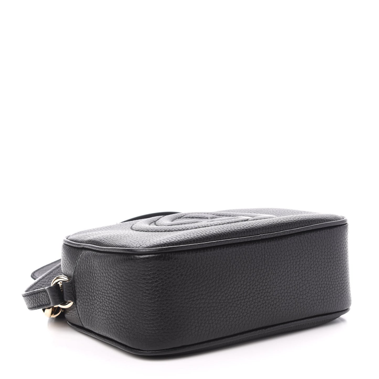 Pebbled Calfskin Small Soho Disco Bag Black