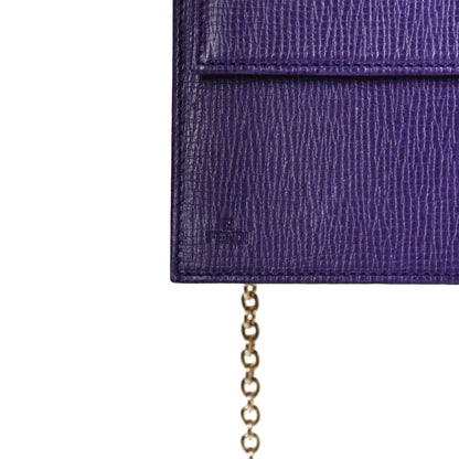 Fendi Zucca Spalmati Chain Clutch Tobacco Purple 6 of 11